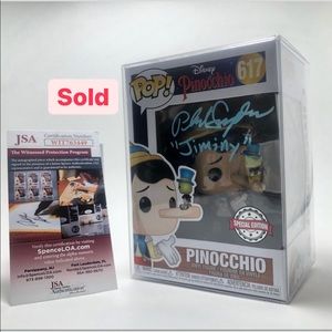 SOLD - Disney: Funko Pop Pinocchio With Jiminy Cricket Signed By Phil Snyder
